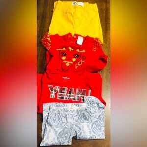 Bundle 4 pcs baby girl old navy Jessica Simpson Swiggles Garanimal. 2T/3T